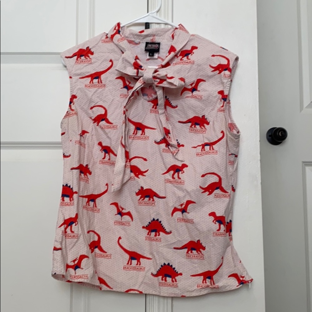 Retrolicious Dinosaur Pussybow Blouse